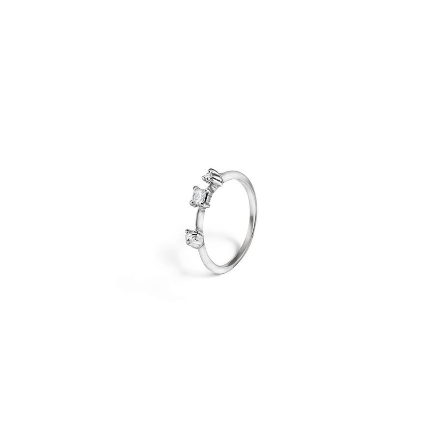 Anello 'Balance' oro bianco con princess BALANCE | AN AU18B1PRNC 2TO CT 0,12+0,06